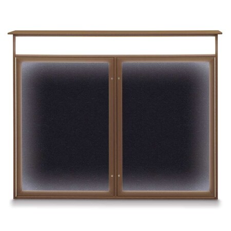 United Visual Products Open Faced Traditional Rounded Corkboard UV645ARC-GOLD-BLSPRU